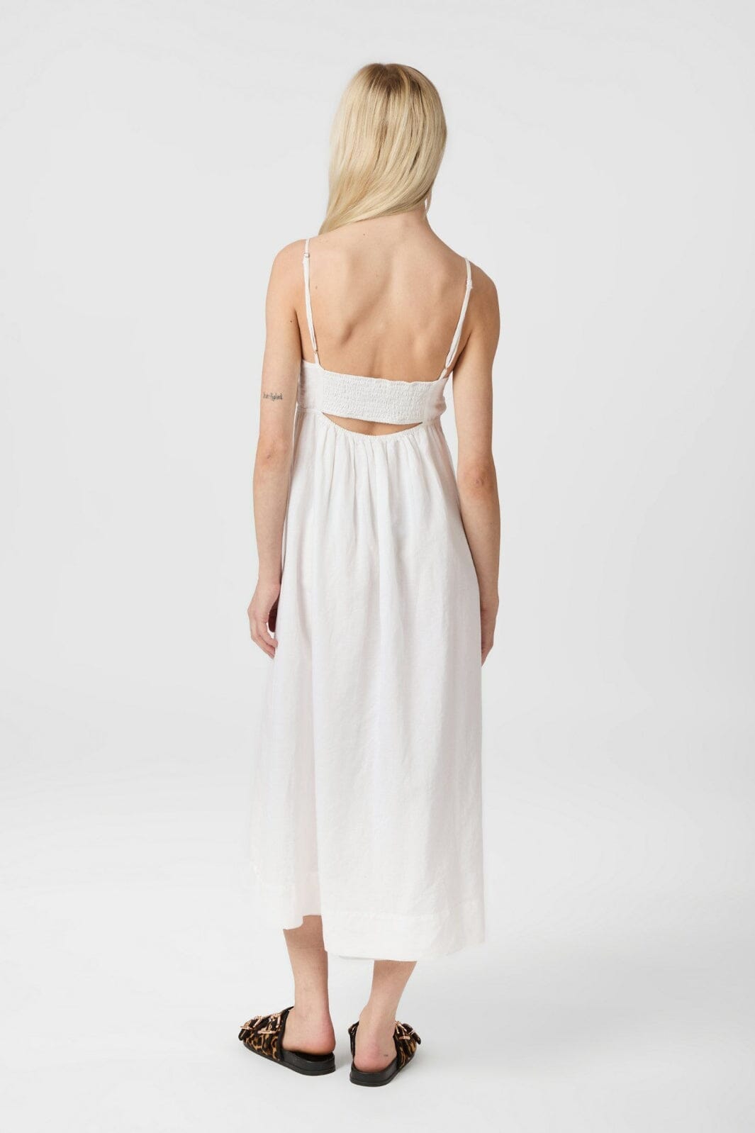 Neo Noir - Savani Long Linen Dress 165480 - 120 - White