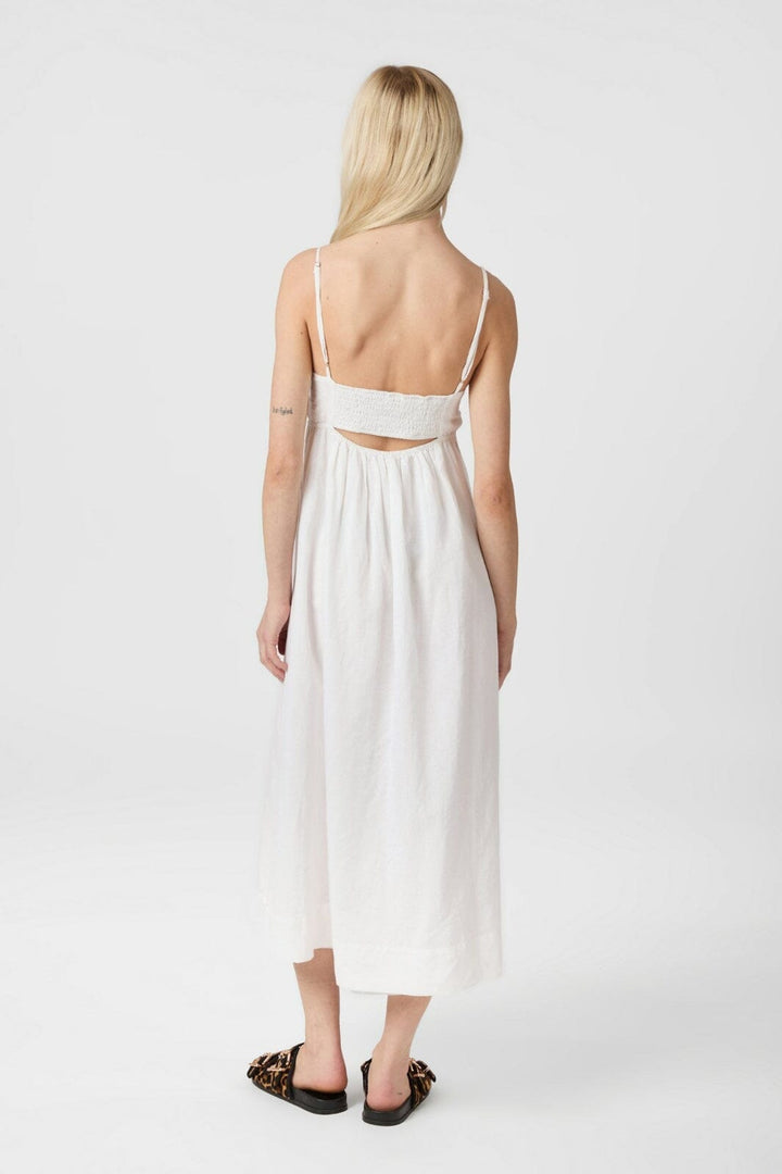 Neo Noir - Savani Long Linen Dress 165480 - 120 - White