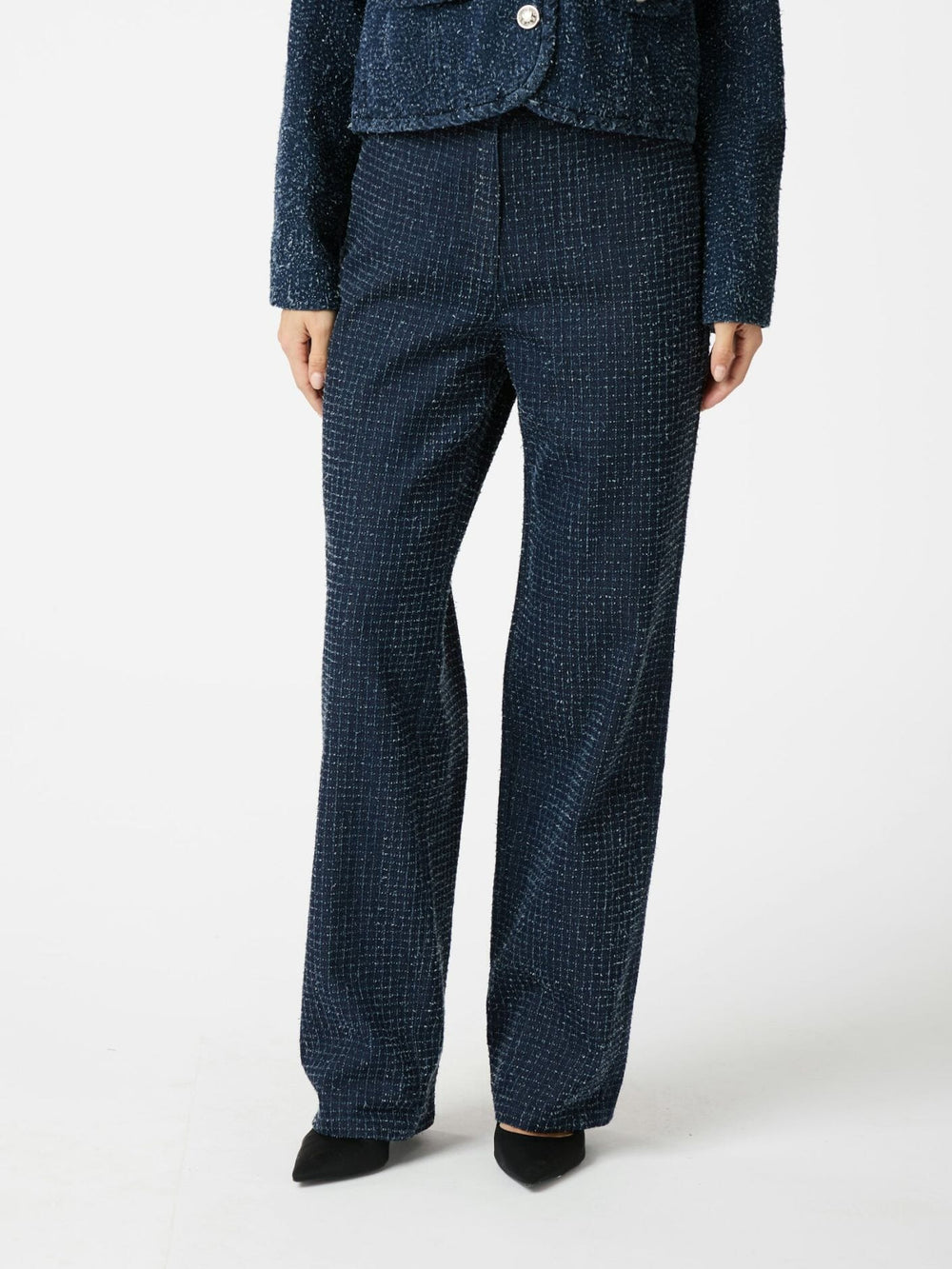 Neo Noir - Shaya Denim Structure Pants 164345 - Dark Blue Bukser