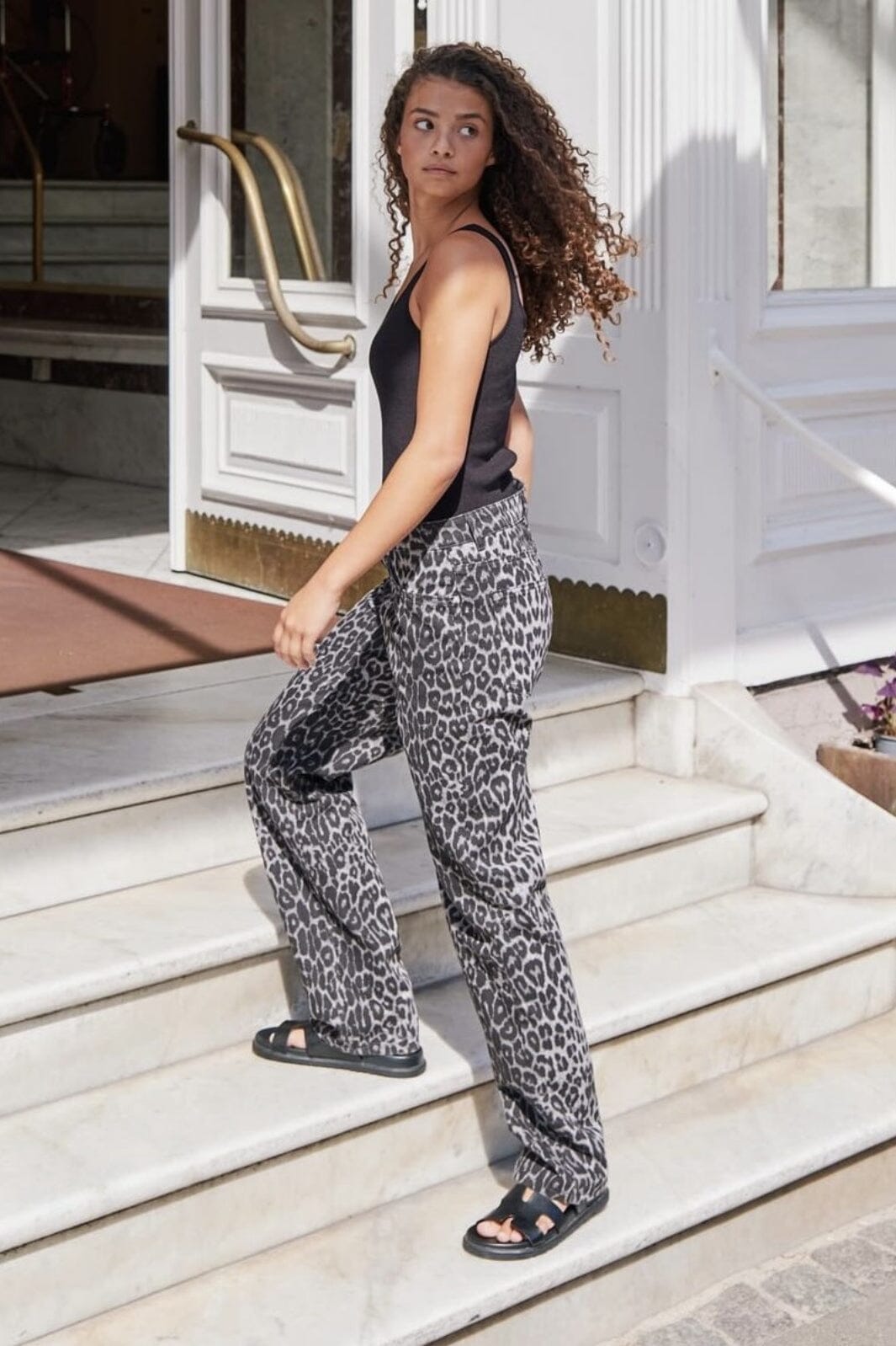 Neo Noir - Simona Leopard Pants - Grey Leopard Bukser