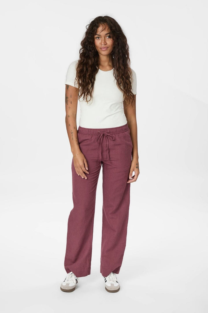 Neo Noir - Sonar Linen Pants 158949 - 393 - Dark Rose