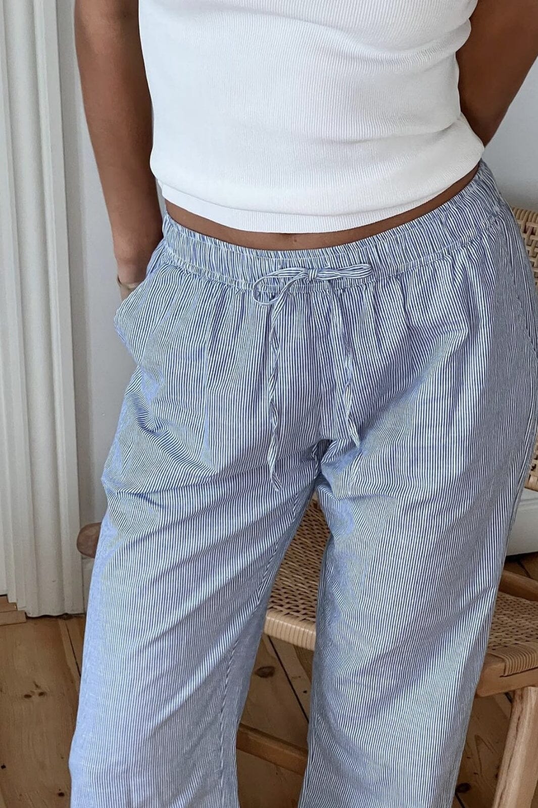 Neo Noir - Sonar Mini Stripe Pants - Blue Bukser