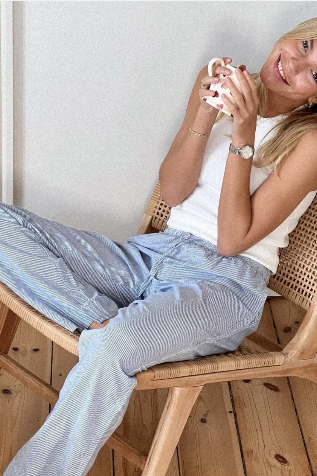 Neo Noir - Sonar Mini Stripe Pants - Blue Bukser