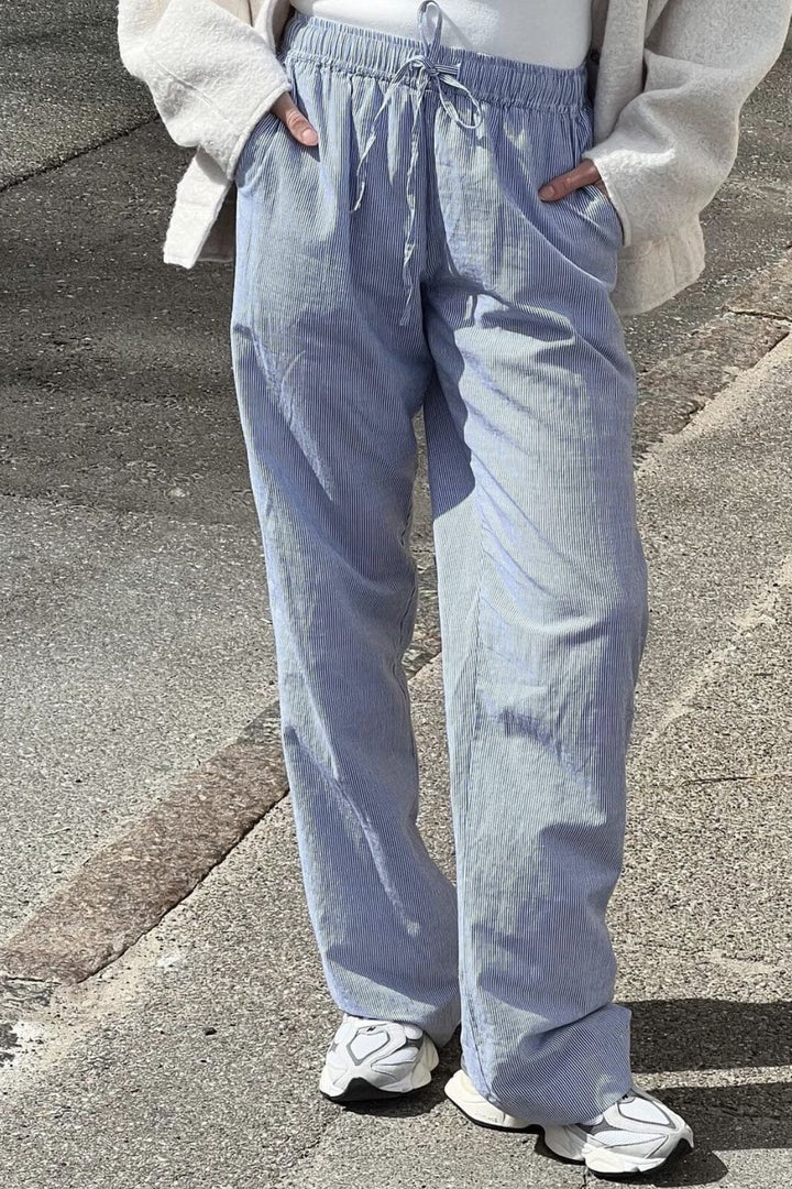 Neo Noir - Sonar Mini Stripe Pants - Blue Bukser