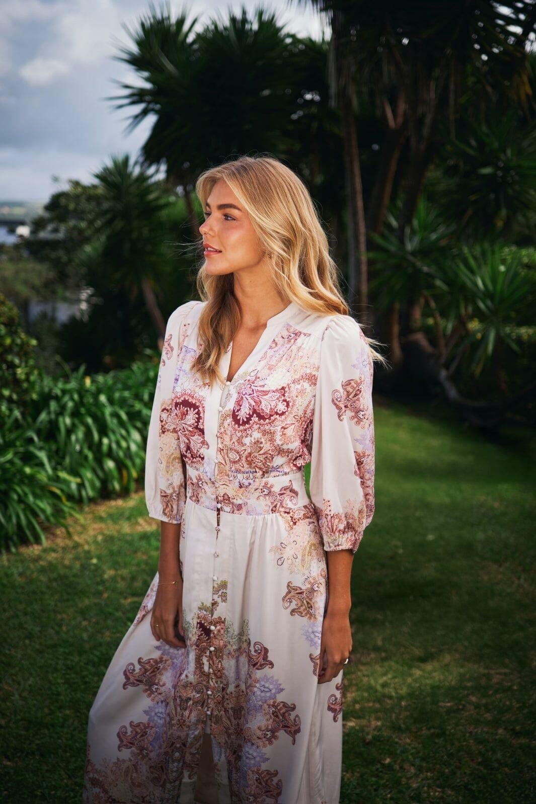 Forudbestilling - Neo Noir - Stellar Artist Paisley Dress 165339 - 124 - Ivory Kjoler