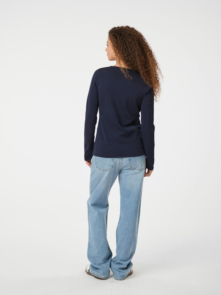 Neo Noir - Teller Knit Blouse 163878 - Dark Navy Bluser