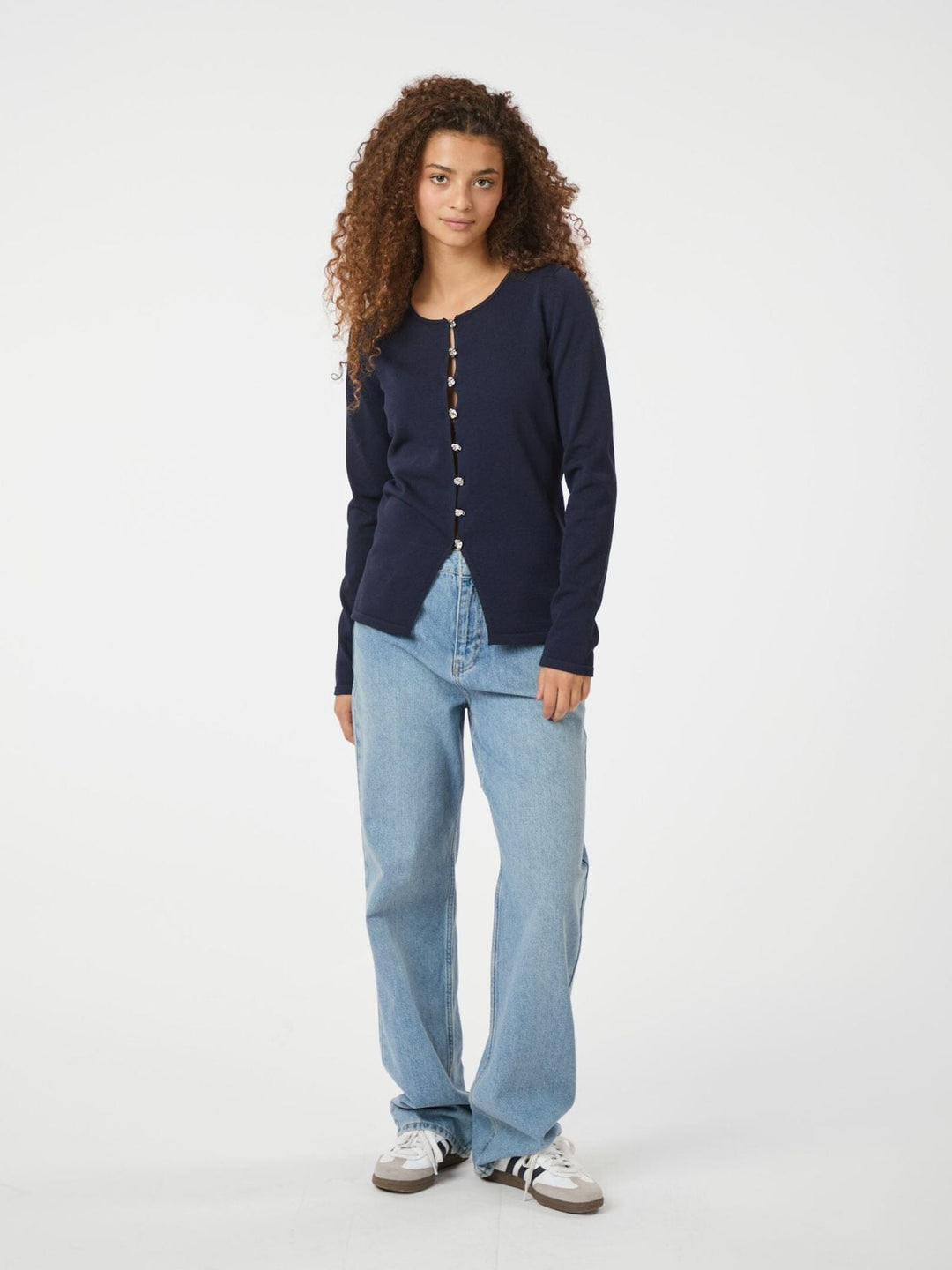 Neo Noir - Teller Knit Blouse 163878 - Dark Navy Bluser