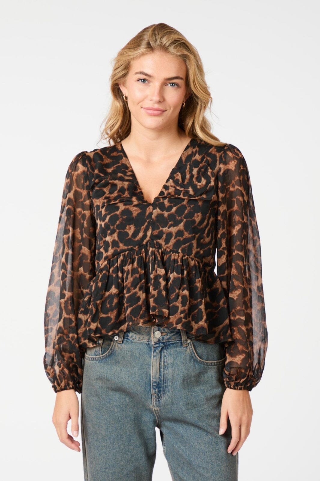 Neo Noir - Timmy Leo Blouse 164310 - Leopard Bluser