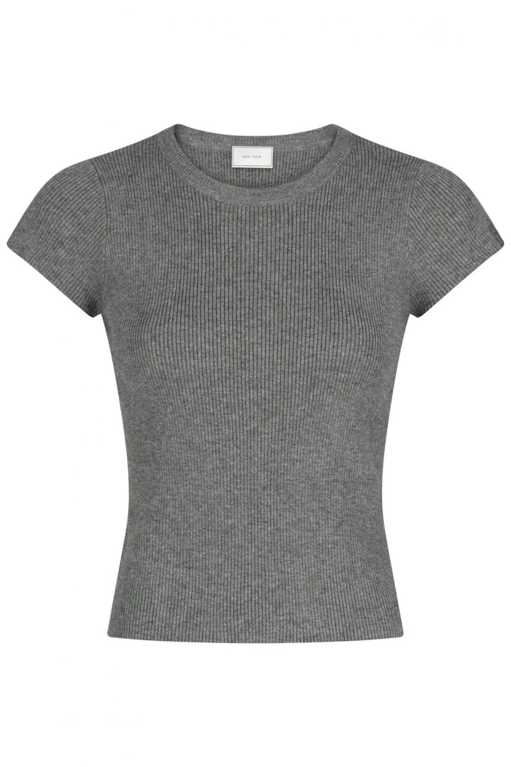 Neo Noir - Tirra Knit Tee - Dark Grey Melange T-shirts