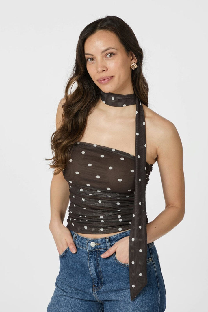 Neo Noir - Torinti Mesh Dot Top 165892 - 210 - Brown