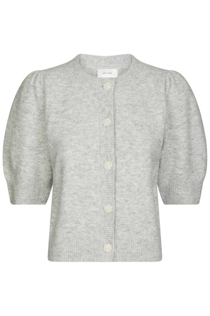 Neo Noir - Trudy Deco Knit Cardigan 164514 - 103 - Light Grey Melange