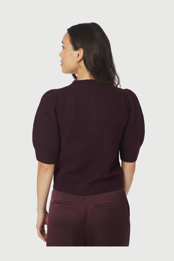 Neo Noir - Trudy Deco Knit Cardigan 164514 - 682 - Wine