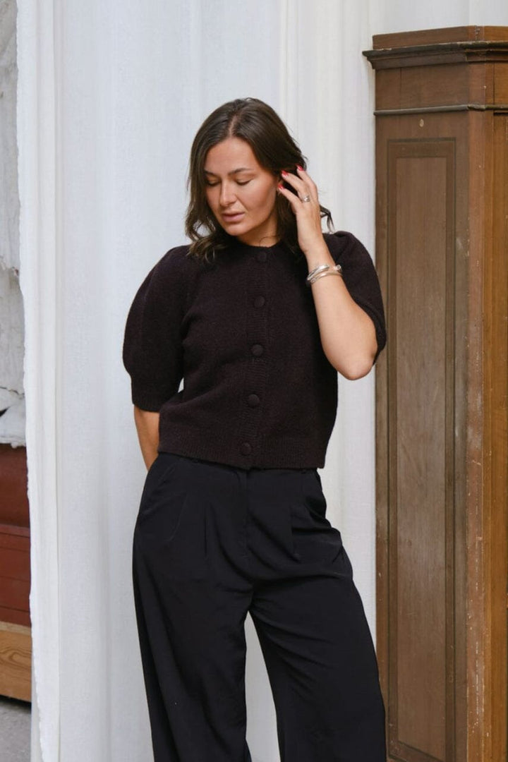 Neo Noir - Trudy Knit Cardigan 160760 - 676 - Dark Brown Cardigans