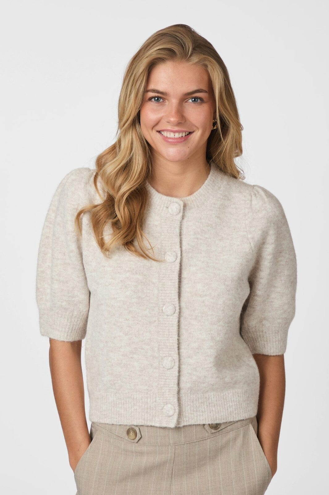 Neo Noir - Trudy Knit Cardigan 160760 - 976 - Beige Melange