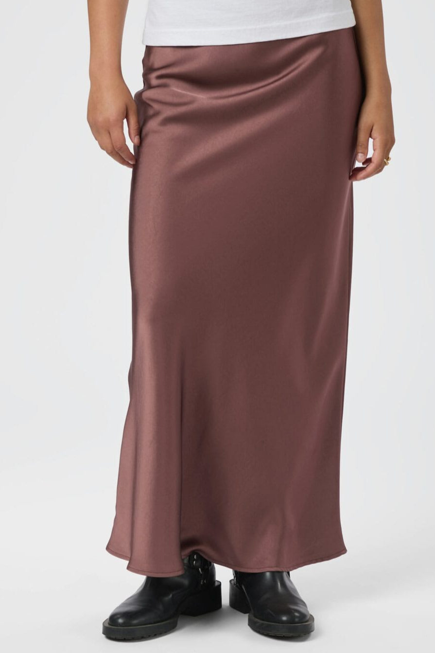 Neo Noir - Vicky Heavy Sateen Skirt 159588 - 393 - Dark Rose