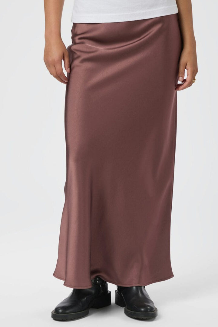 Neo Noir - Vicky Heavy Sateen Skirt 159588 - 393 - Dark Rose