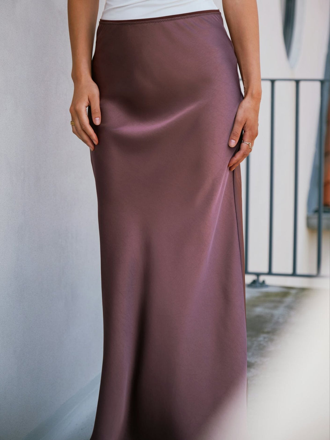 Neo Noir - Vicky Heavy Sateen Skirt 159588 - 393 - Dark Rose Nederdele