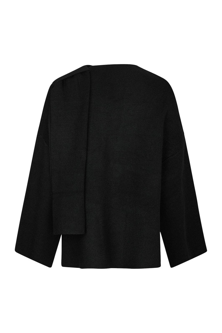 Neo Noir - Wals Knit Scarf Blouse 166203 - 100 - Black