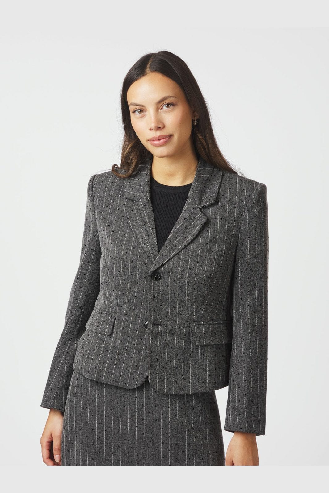 Neo Noir - Willa Mini Dot Blazer 166795 - 107 - Dark Grey Melange