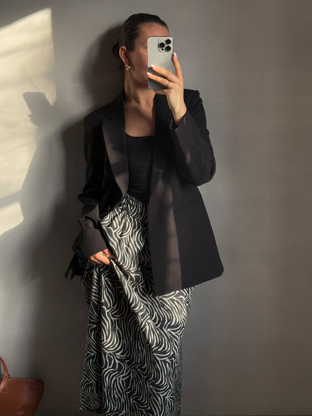 Neo Noir - Yara Zebra Long Skirt 164709 - 100 - Black Nederdele