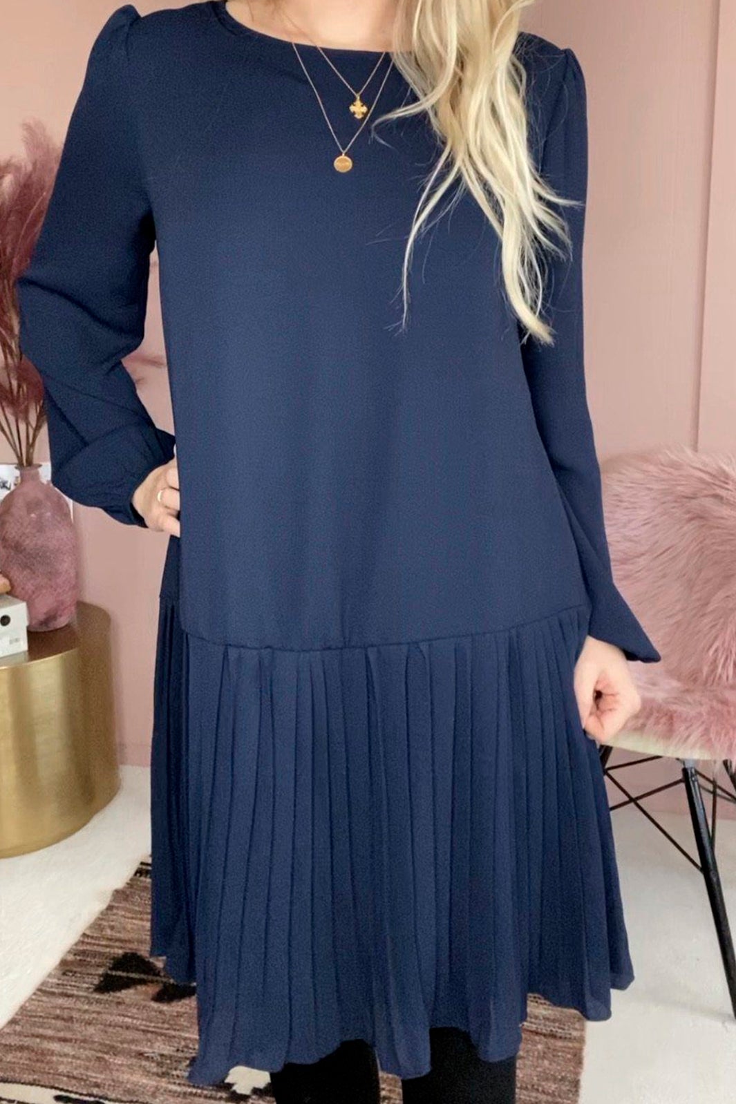 Noella - Dagma Dress - Navy Kjoler