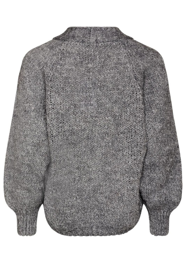 Noella - Fora Knit Cardigan - 019 Dark Grey Melange Cardigans