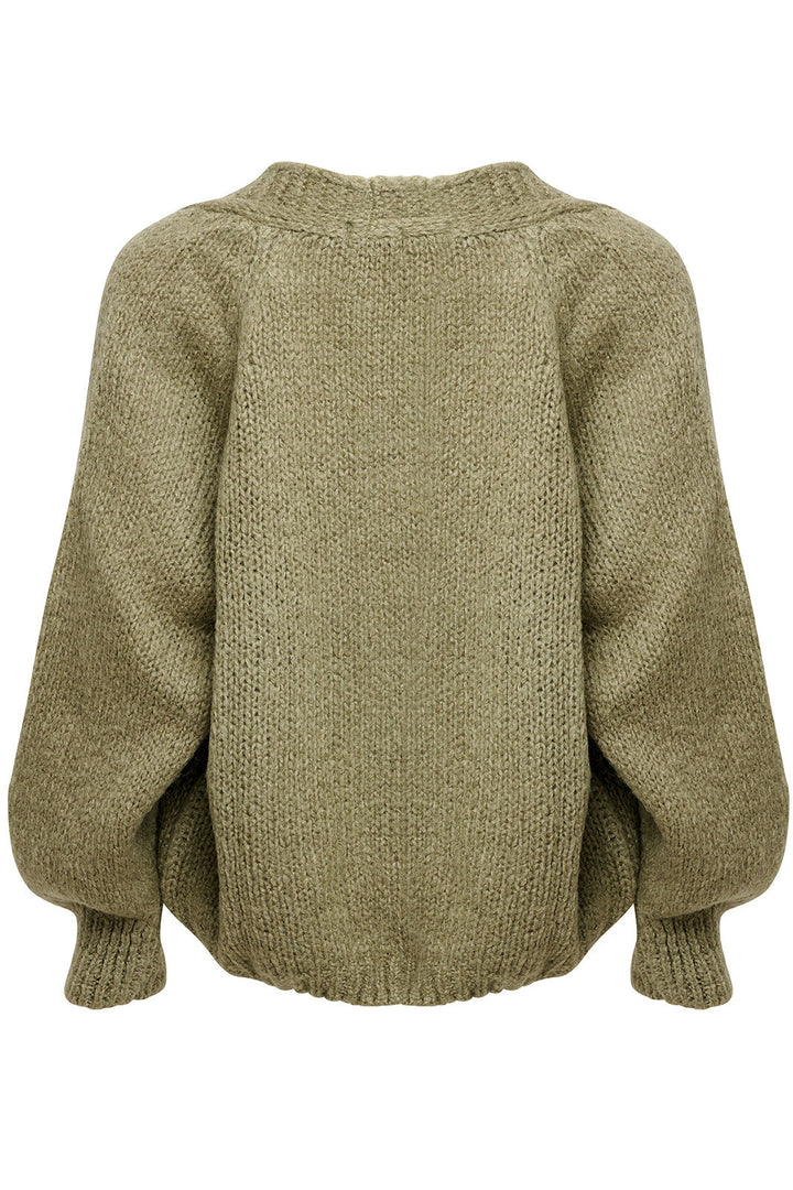 Noella - Fora Knit Cardigan - Army Cardigans