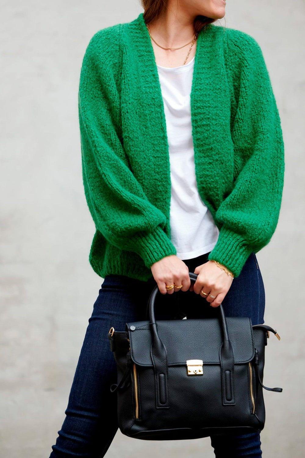 Noella - Fora Knit Cardigan - Green Cardigans