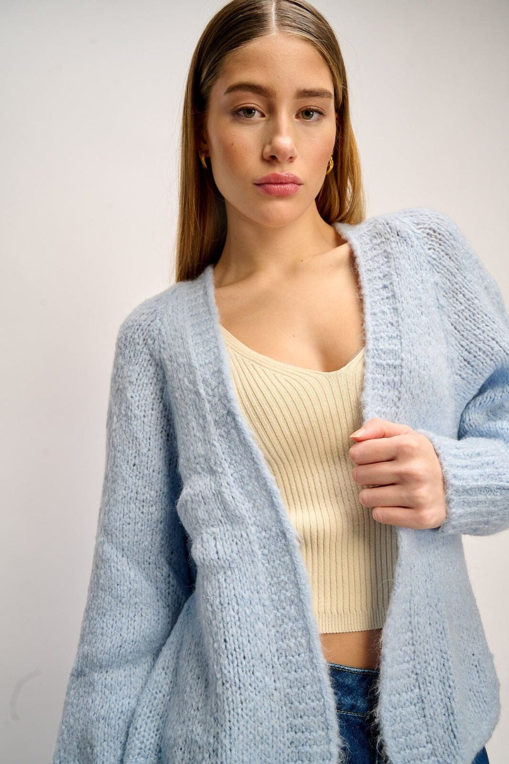 Noella - Fora Knit Cardigan - Lightblue Cardigans