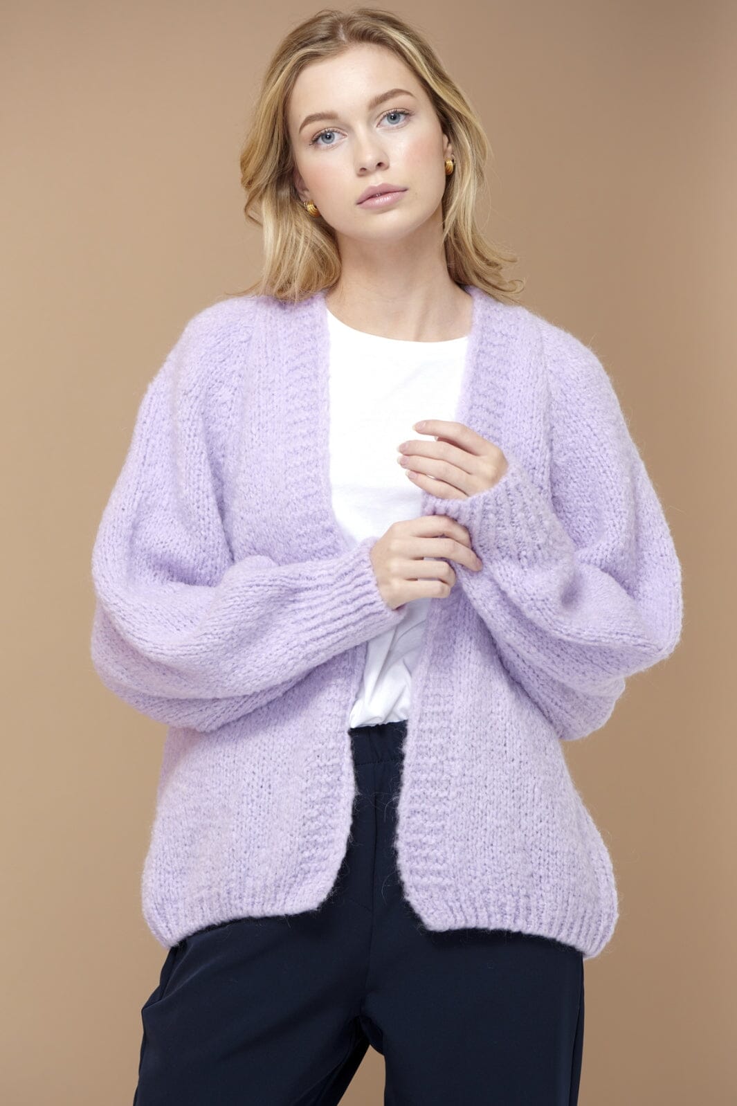 Noella - Fora Knit Cardigan - Pale Lavender Cardigans