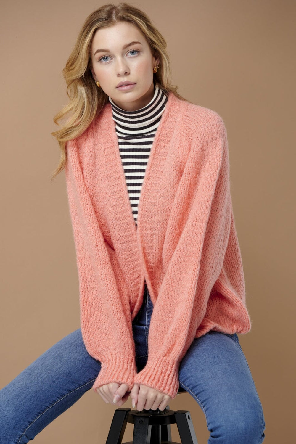Noella - Fora Knit Cardigan - Peach Cardigans