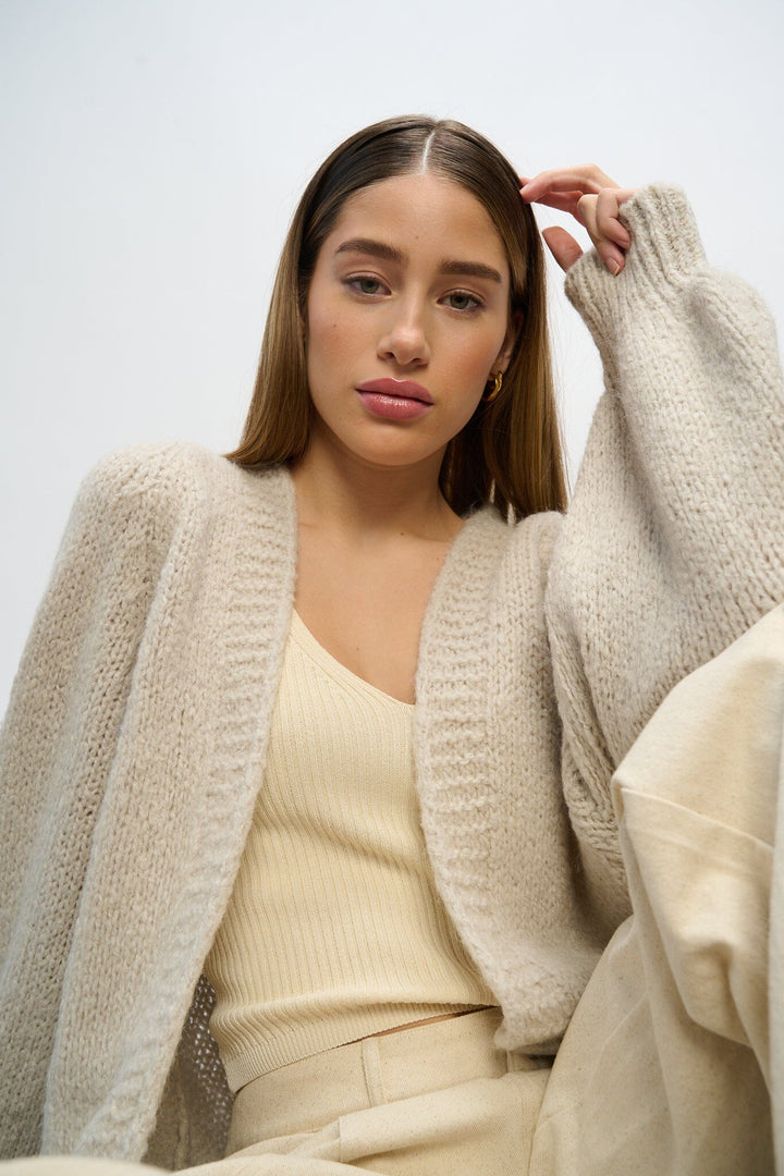 Noella - Fora Knit Cardigan - Sand Cardigans