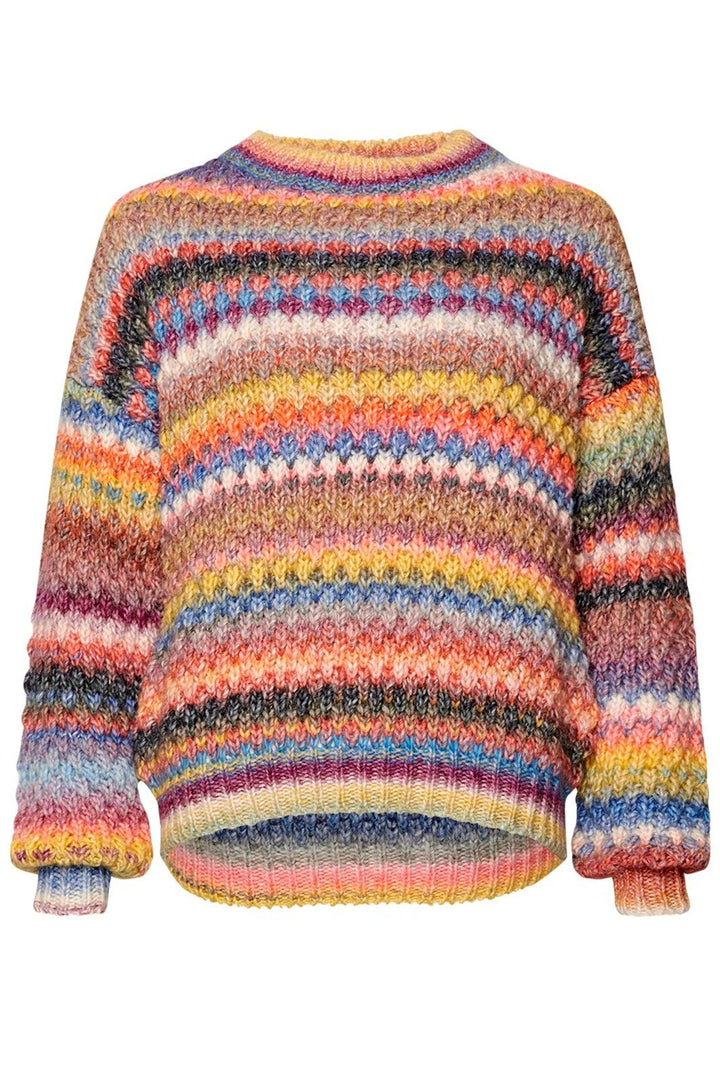 Noella - Gio Knit Blouse - Multi Mix Strikbluser