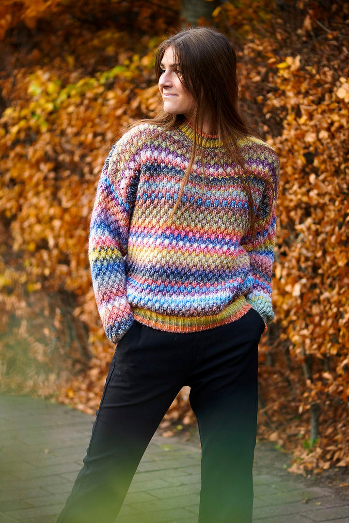 Noella - Gio Knit Blouse - Multi Mix Strikbluser