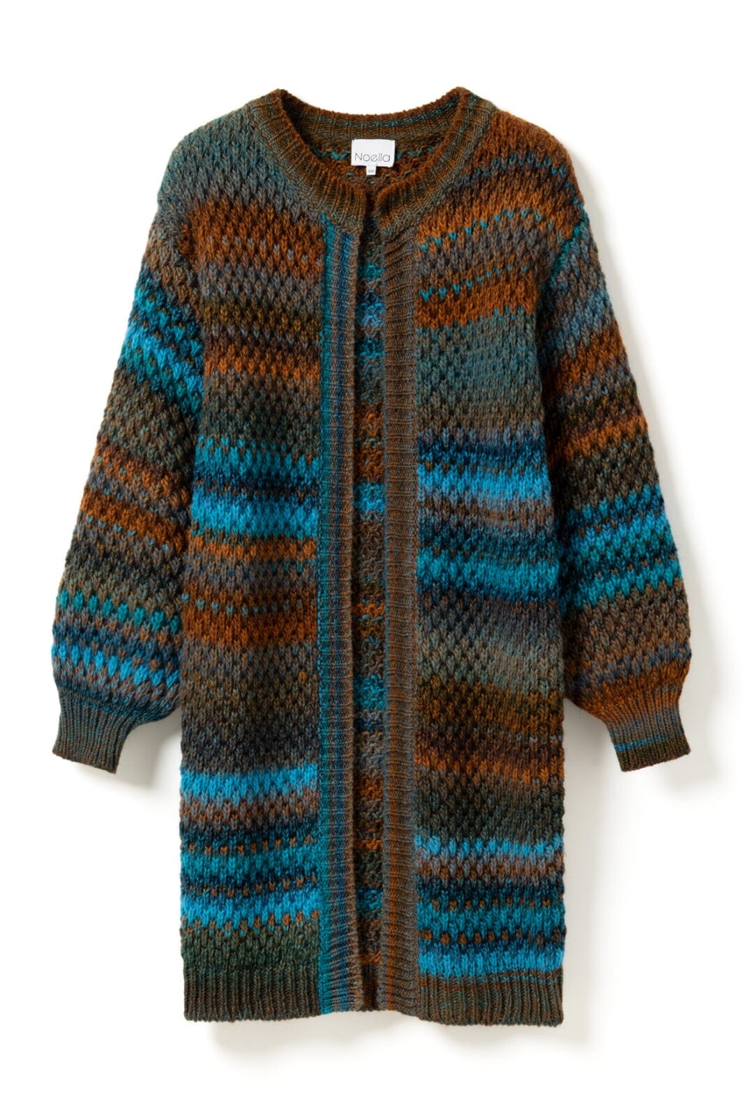 Noella - Gio Knit Cardigan 12161022 - 1387 - Turquoise Brown Mix Cardigans