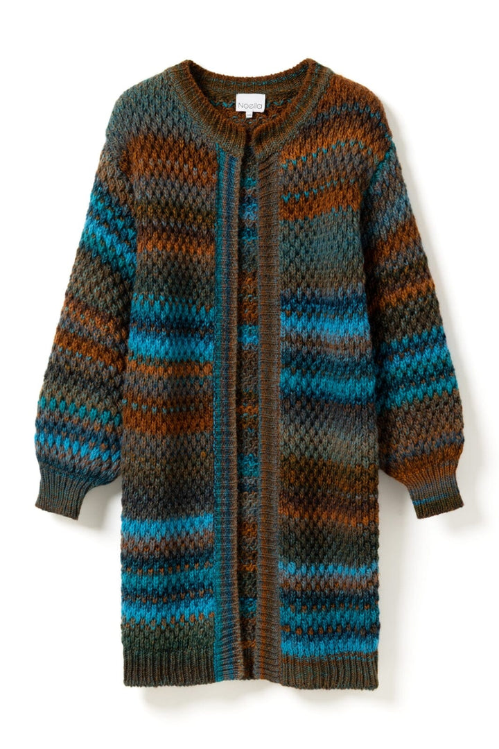 Noella - Gio Knit Cardigan 12161022 - 1387 - Turquoise Brown Mix Cardigans