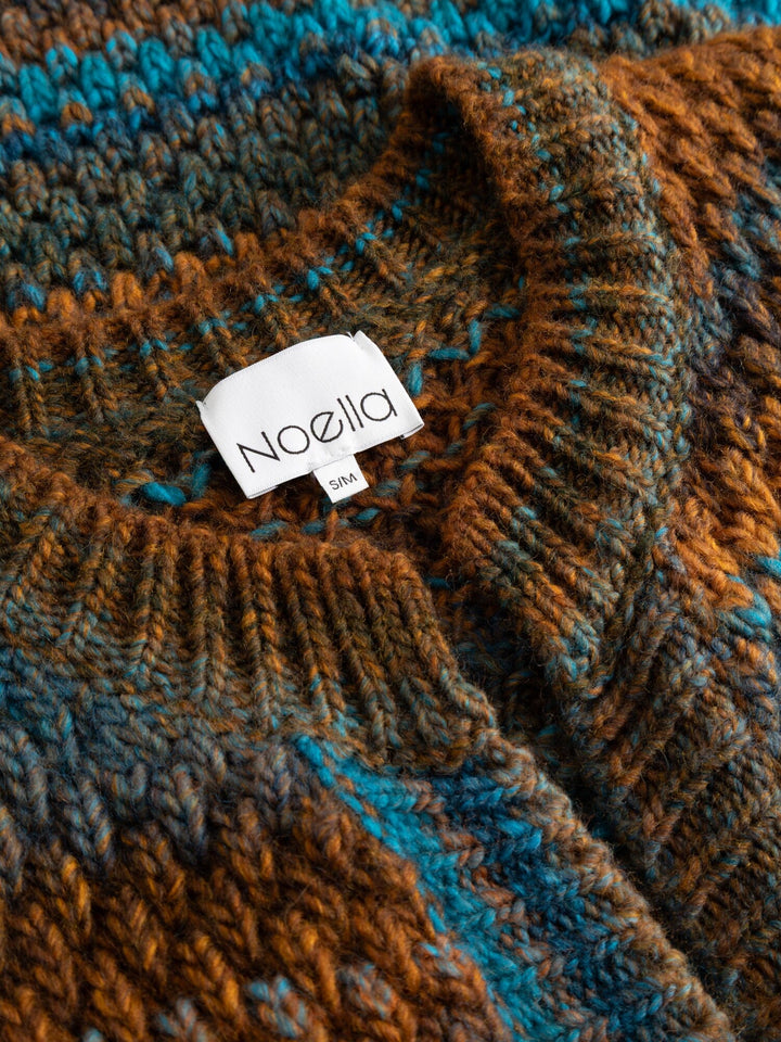 Noella - Gio Knit Cardigan 12161022 - 1387 - Turquoise Brown Mix Cardigans