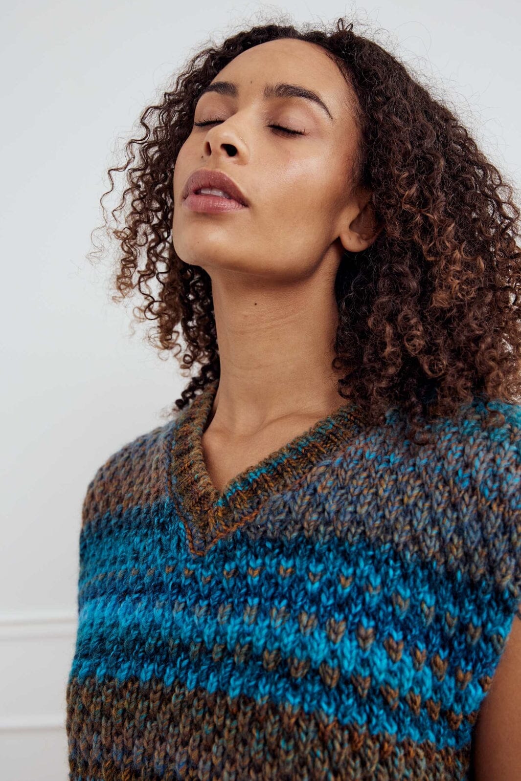 Noella - Gio Knit Vest 10872143 - 1375 - Turquoise Brown Mix