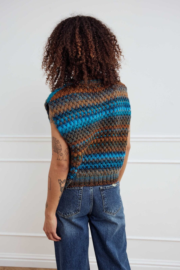 Noella - Gio Knit Vest 10872143 - 1375 - Turquoise Brown Mix