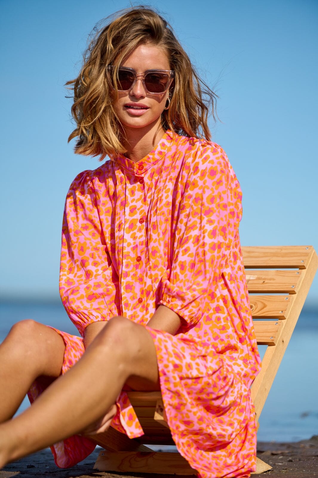 Noella - Imogene sh. Dress - Orange Mix Kjoler