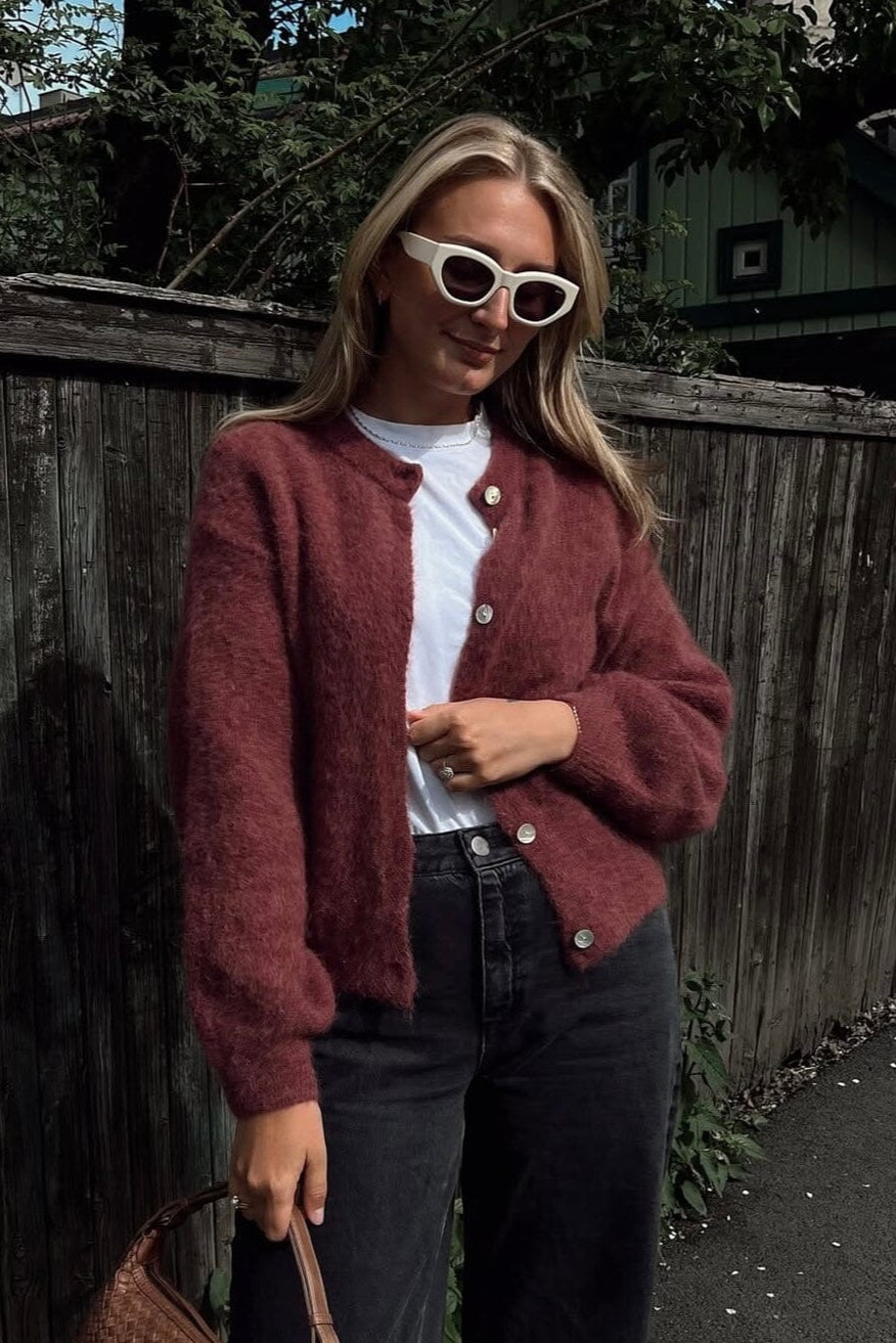 Noella - Kae Knit Cardigan 12940084 - 1285 - Rust Cardigans