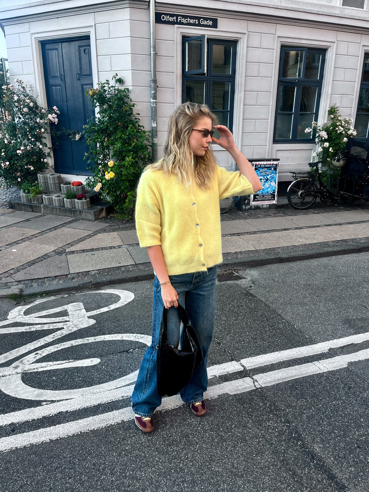 Noella - Kae Ss Knit Cardigan 12940086 - 260 - Light Yellow Cardigans