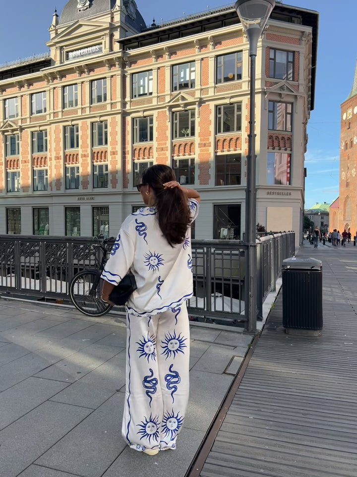 Noella - Kimona Pants 13060002 - 1313 Chana Blue Print Bukser