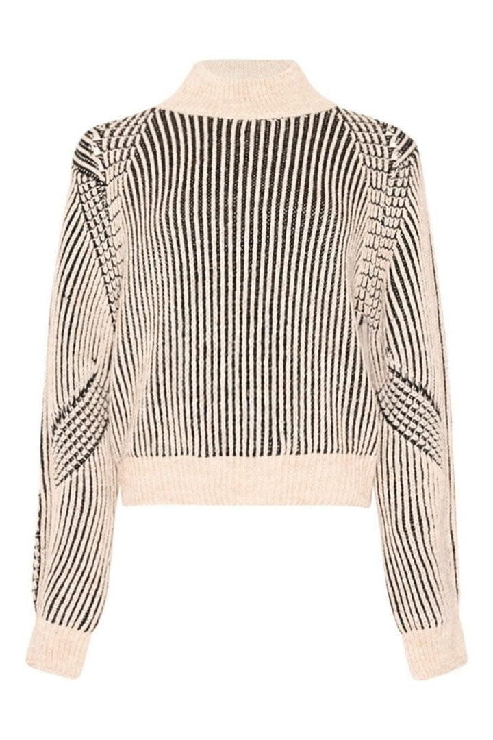 Noella - Lassie Knit 14370001 - 1402 - Black Offwhite Strikbluser