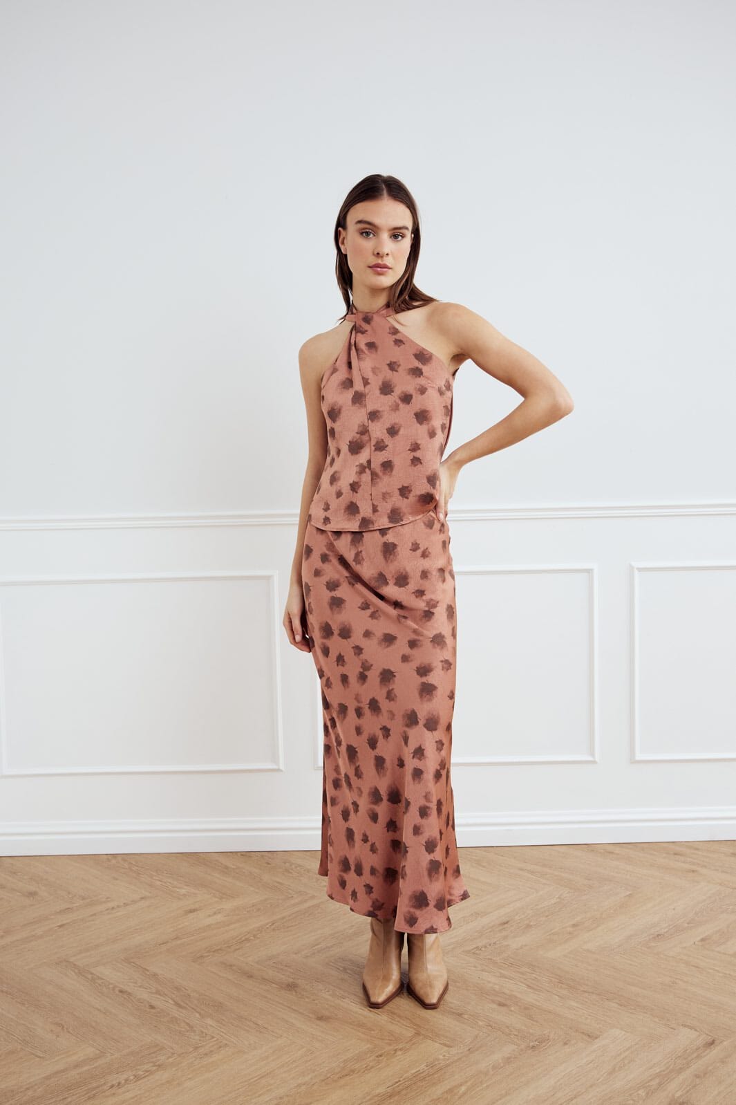 Noella - Leonora Skirt 13890002 - 1366 - Cosette Rust Print