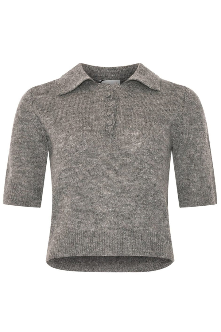 Noella - Levona Knit Polo 13980001 - 019 - Dark Grey Melange