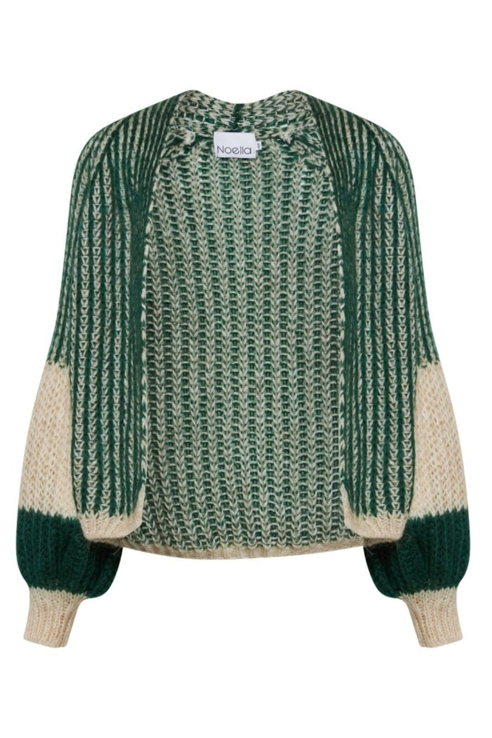 Noella - Liana Knit Cardigan - Beige Bottle Green Cardigans