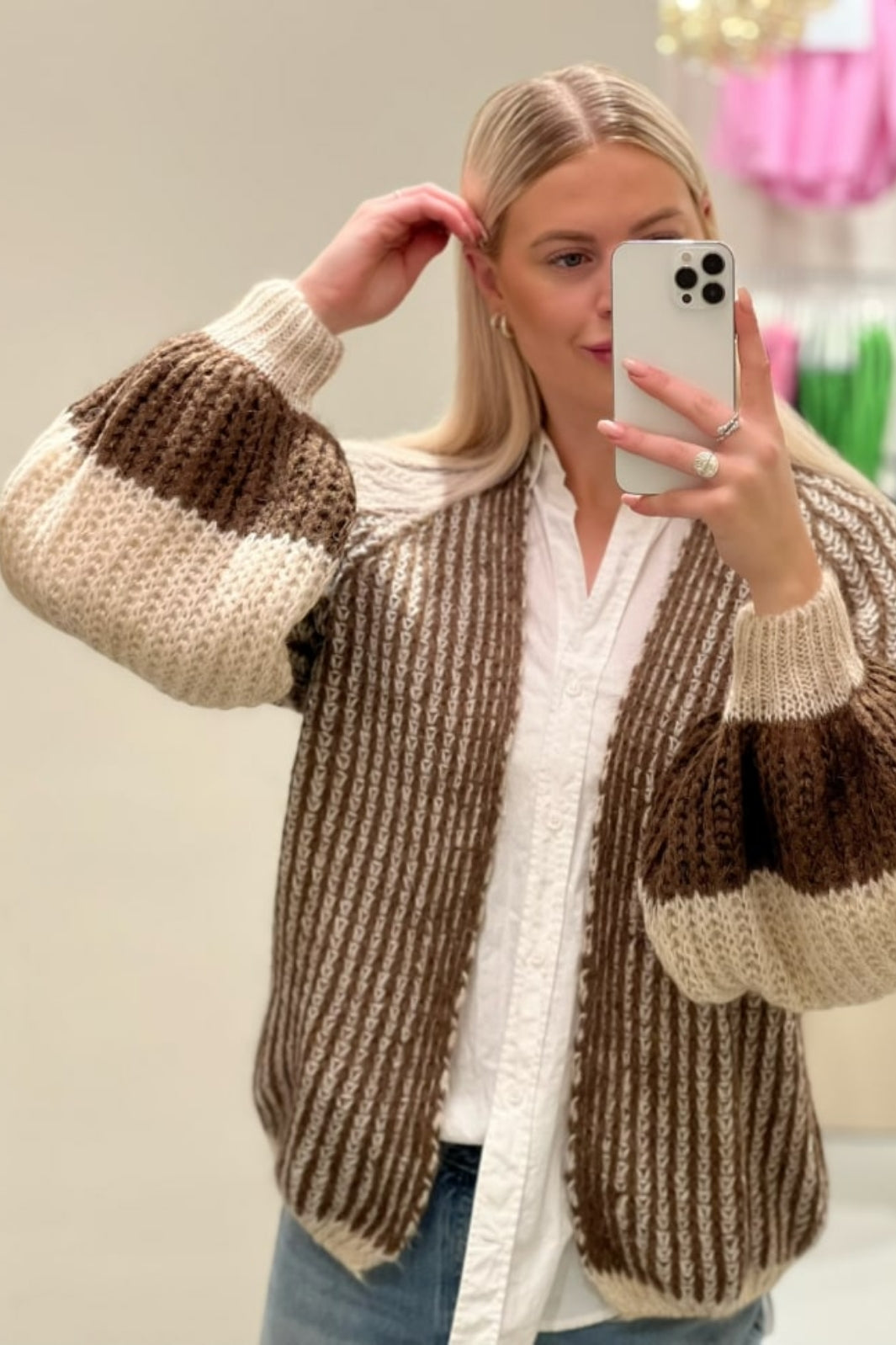 Noella - Liana Knit Cardigan - Beige Brown Cardigans