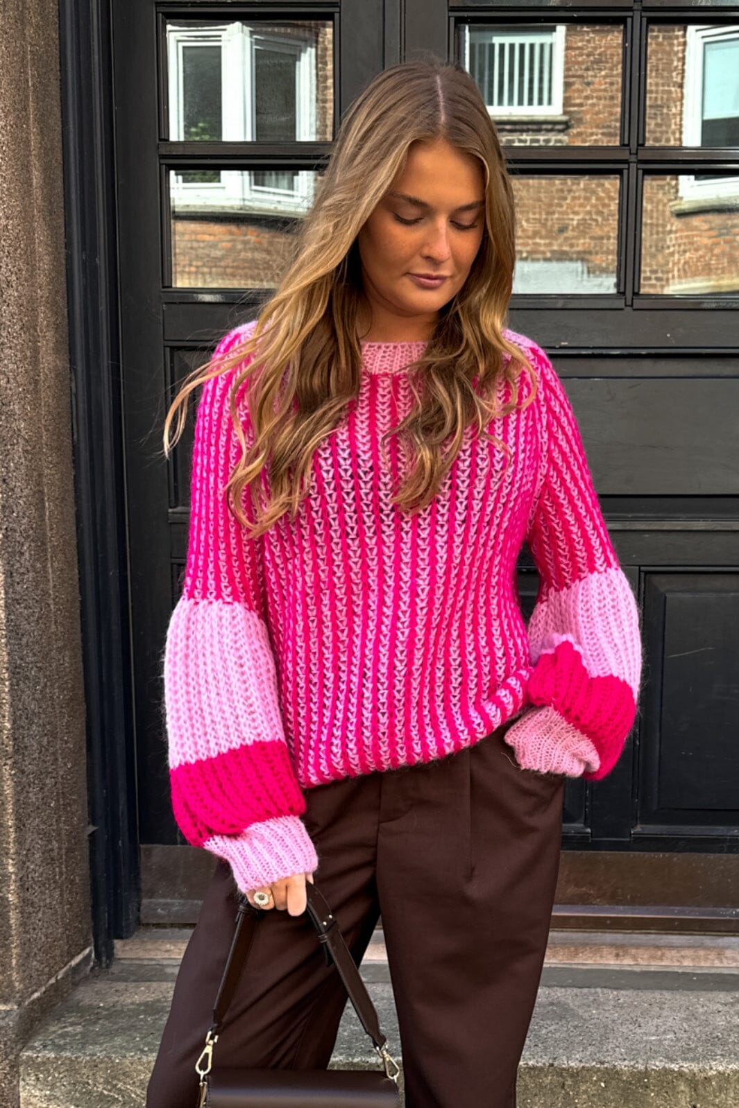 Noella - Liana Knit Sweater - 1035 Pink Bubblegum Strikbluser