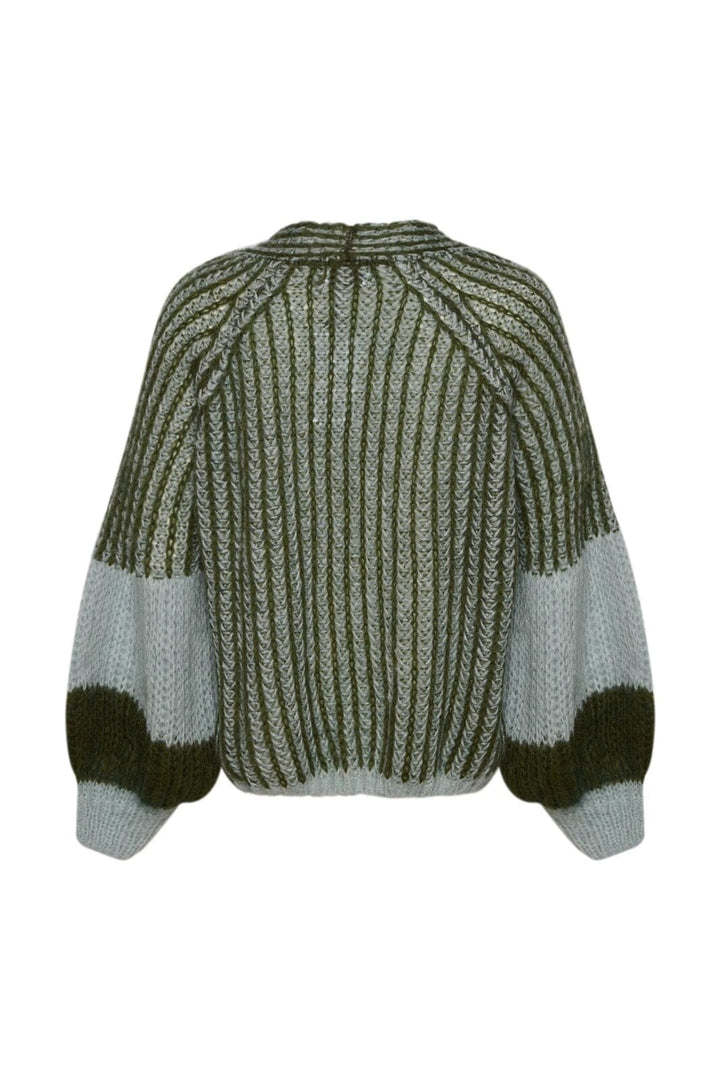 Noella - Liana Knit Sweater - Light Blue/Army
